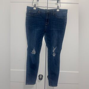 Universal Thread Dark Blue Distressed Skinny Jeans
